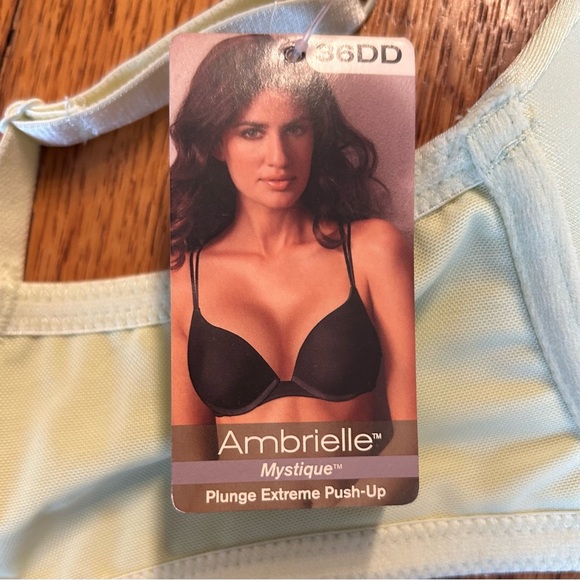 NWT Ambrielle Mystique Plunge Extreme Push Up Bra Women’s SZ 36DD in Celery - Picture 6 of 8